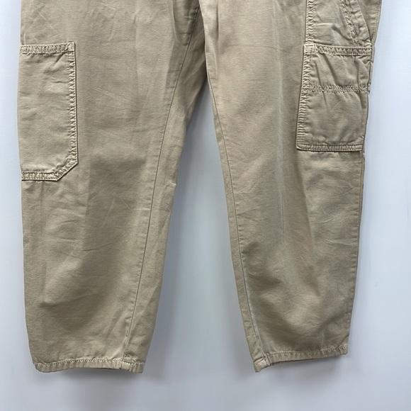 Free People Percy High Rise Paperbag Tapered Cargo Pant Boho 90s Street Khaki 6 - Picture 6 of 11